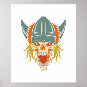VIKING skull custom colour poster