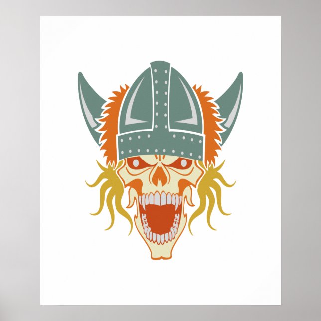 VIKING skull custom colour poster (Front)