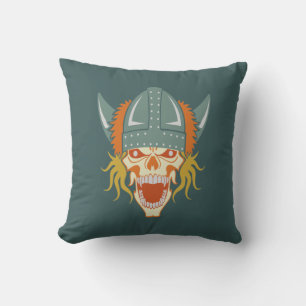 VIKING skull custom throw pillow