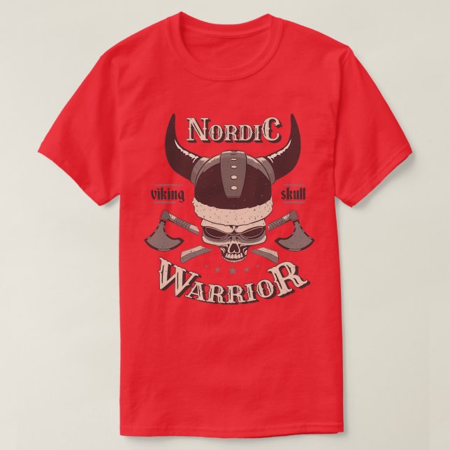 Viking Skull Warrior T-Shirt (Design Front)