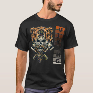 Viking Skull With Bear head T-Shirt