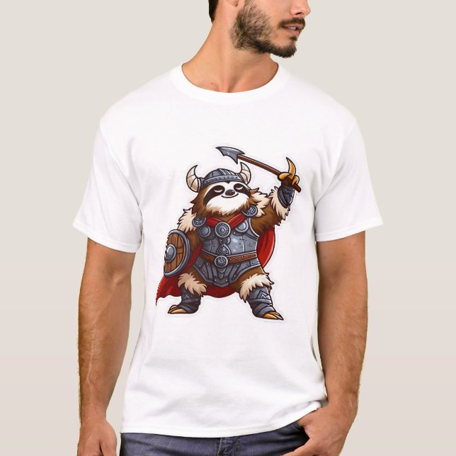 viking sloth Oversized T-Shirt (Front)