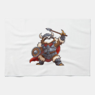 viking sloth Oversized T-Shirt Tea Towel