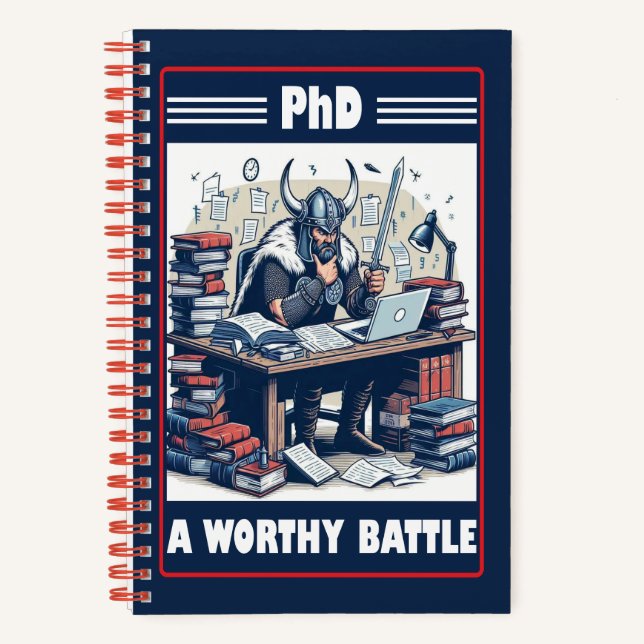 Viking Student PhD A Worthy Battle Notebook (Front)