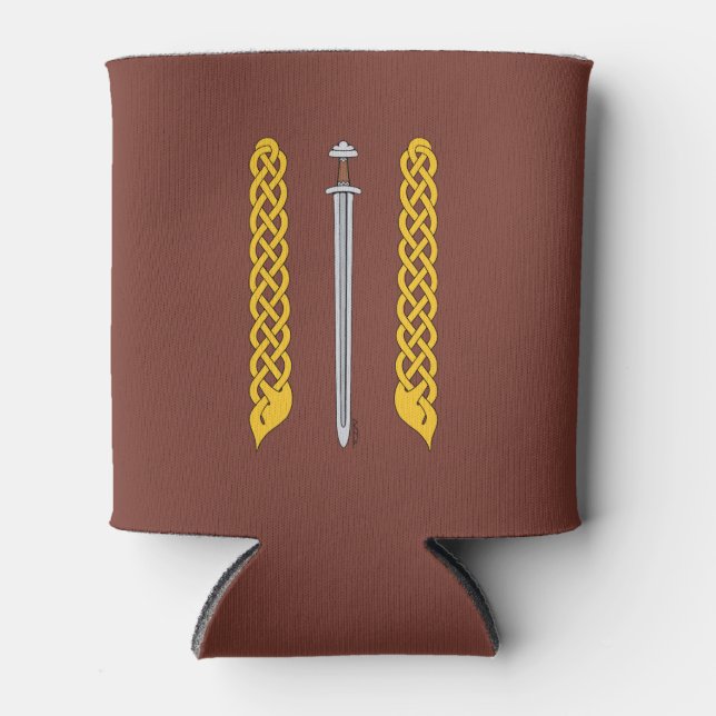 Viking Sword and Plaitwork Can Cooler (Front)