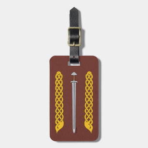 Viking Sword and Plaitwork Luggage Tag