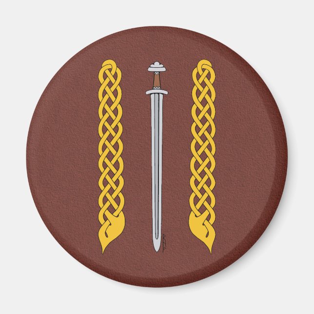 Viking Sword and Plaitwork Magnet (Front)