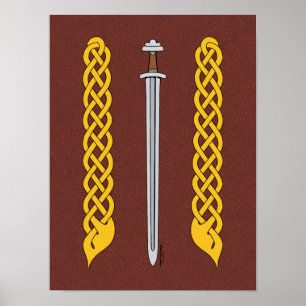 Viking Sword and Plaitwork Poster