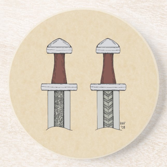 Viking Sword Pattern Welding Coaster (Front)