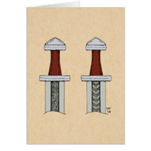 Viking Sword Pattern Welding Greeting Card