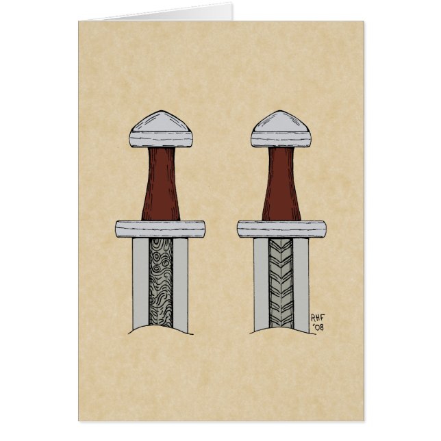 Viking Sword Pattern Welding Greeting Card (Front)