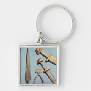 Viking swords, stirrup and spearhead key ring