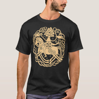 Viking Symbol Horse Warrior Nordic Mythology Valha T-Shirt