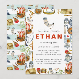 Viking Themed Birthday Party Invitation