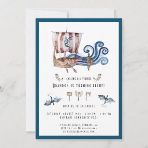 Viking Themed Birthday Party Invitation