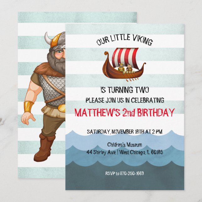 Viking Themed Party Invitation (Front/Back)