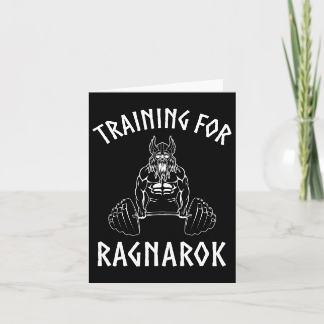 Viking Training For Ragnarok Shirt Norse Gym  Card (Front)