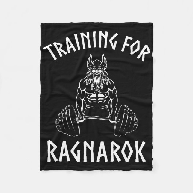 Viking Training For Ragnarok Shirt Norse Gym  Fleece Blanket (Front)