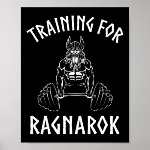 Viking Training For Ragnarok Shirt Norse Gym  Poster