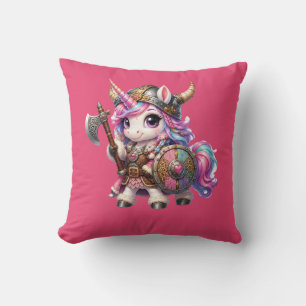 Viking Unicorn Warrior Cushion