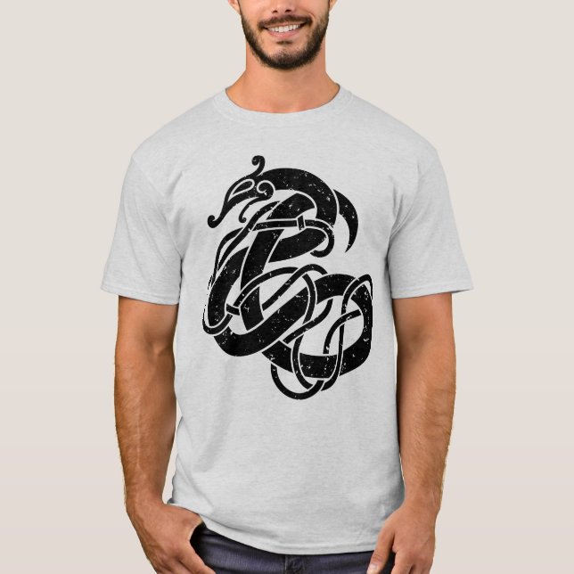 Viking Urnes Style Snake T-Shirt (Front)