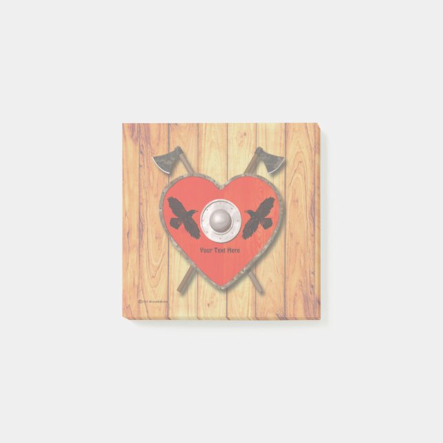 Viking Valentine - Raven Post-it Notes (Front)