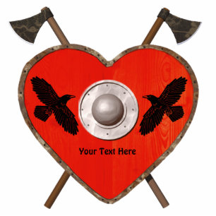 Viking Valentine - Raven Standing Photo Sculpture