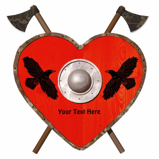 Viking Valentine - Raven Standing Photo Sculpture (Front)
