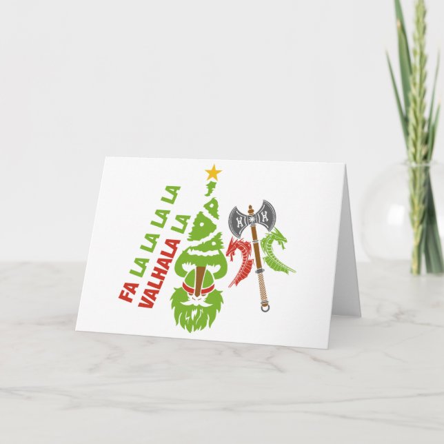 Viking Valhalla Christmas Holiday Card (Front)
