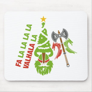 Viking Valhalla Christmas Holiday Mouse Mat