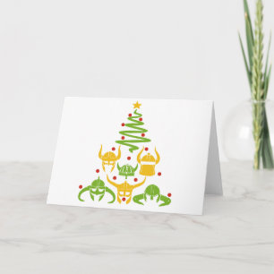 Viking Valhalla Christmas Tree Holiday Card