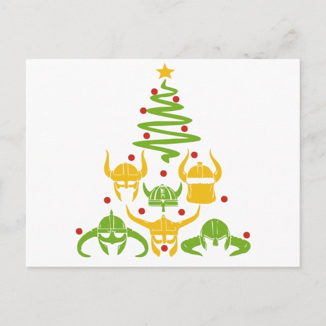 Viking Valhalla Christmas Tree Holiday Postcard (Front)