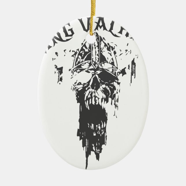 Viking Valhalla - Design 3 Ceramic Tree Decoration (Front)