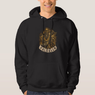 Viking Valhalla Portrait Norse Mythology Viking Ax Hoodie