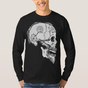 Viking Valhalla Skull Norse Mythology Braided Hair T-Shirt
