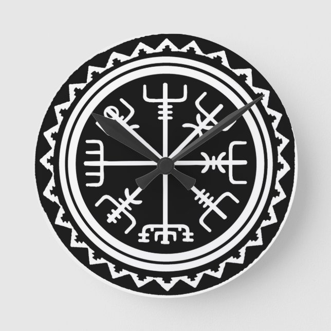 Viking Vegvisir Compass Round Clock (Front)