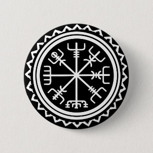 Viking Vegvisir Nautical Compass 6 Cm Round Badge