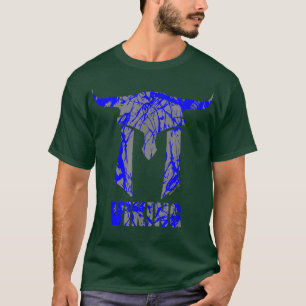 VIKING Viking Helmet Blue Gym Motivation Fitness T-Shirt