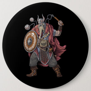 Viking Warrior 6 Cm Round Badge