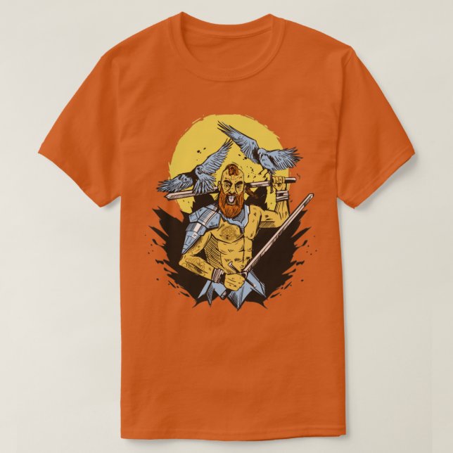 Viking warrior and swords T-Shirt (Design Front)