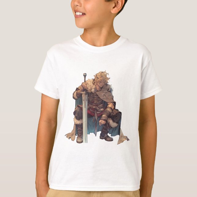 Viking Warrior Anime Art – Epic Vinland Saga Inspi T-Shirt (Front)