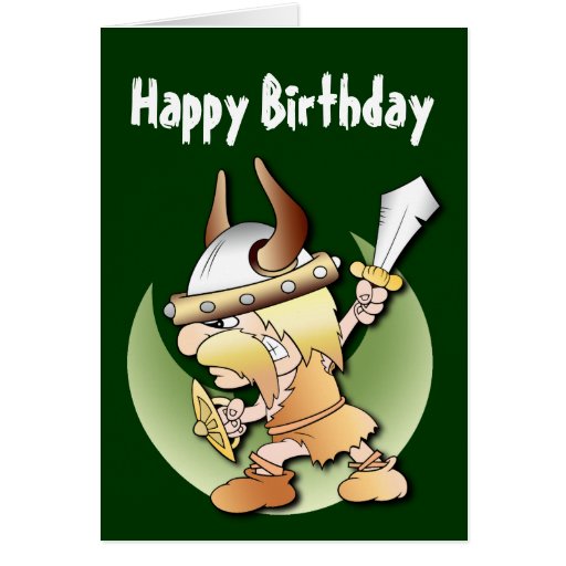 Viking Warrior Birthday Greeting Cards | Zazzle