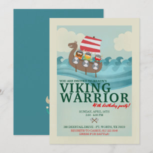 Viking Warrior Birthday Party Invitation