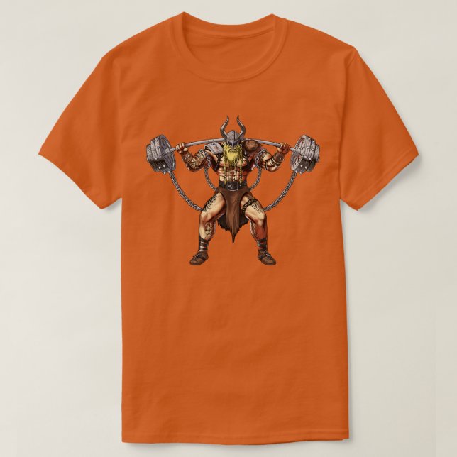 Viking Warrior Gym Bodybuilder T-Shirt (Design Front)