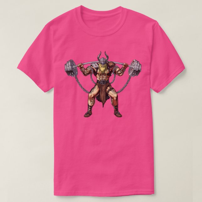 Viking Warrior Gym Bodybuilder T-Shirt (Design Front)