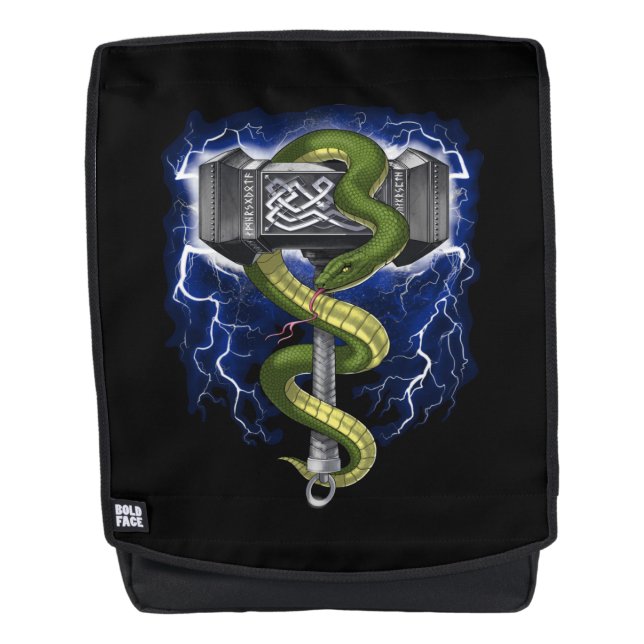Viking Warrior Hammer Backpack (Front)