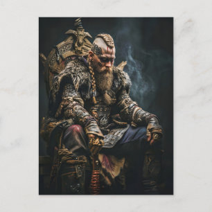 Viking Warrior in Authentic Attire Postcard