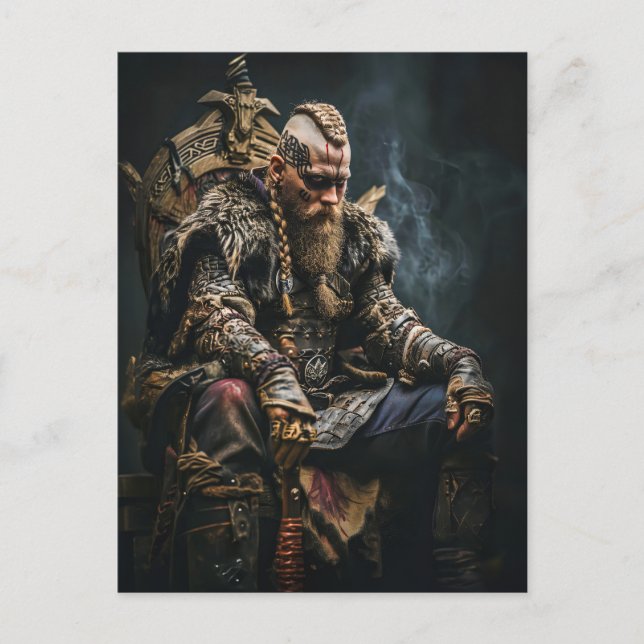 Viking Warrior in Authentic Attire Postcard (Front)