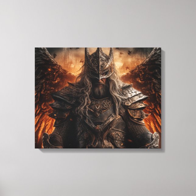 Viking Warrior Knight - Stretched Canvas Print (Front)