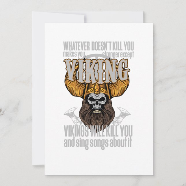 Viking Warrior Nordic Norse Mythology Valhalla Gif Invitation (Front)
